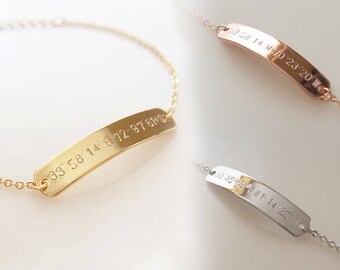 Coordinates Bracelet Latitude Longitude Bracelet Custom Hand Stamped Best Friend Bracelet - 5BR