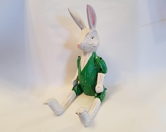 Rabbit Green Jacket Puppet