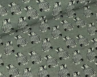 Cotton jersey Zebra on Grey Heather (13.20 EUR/meter)