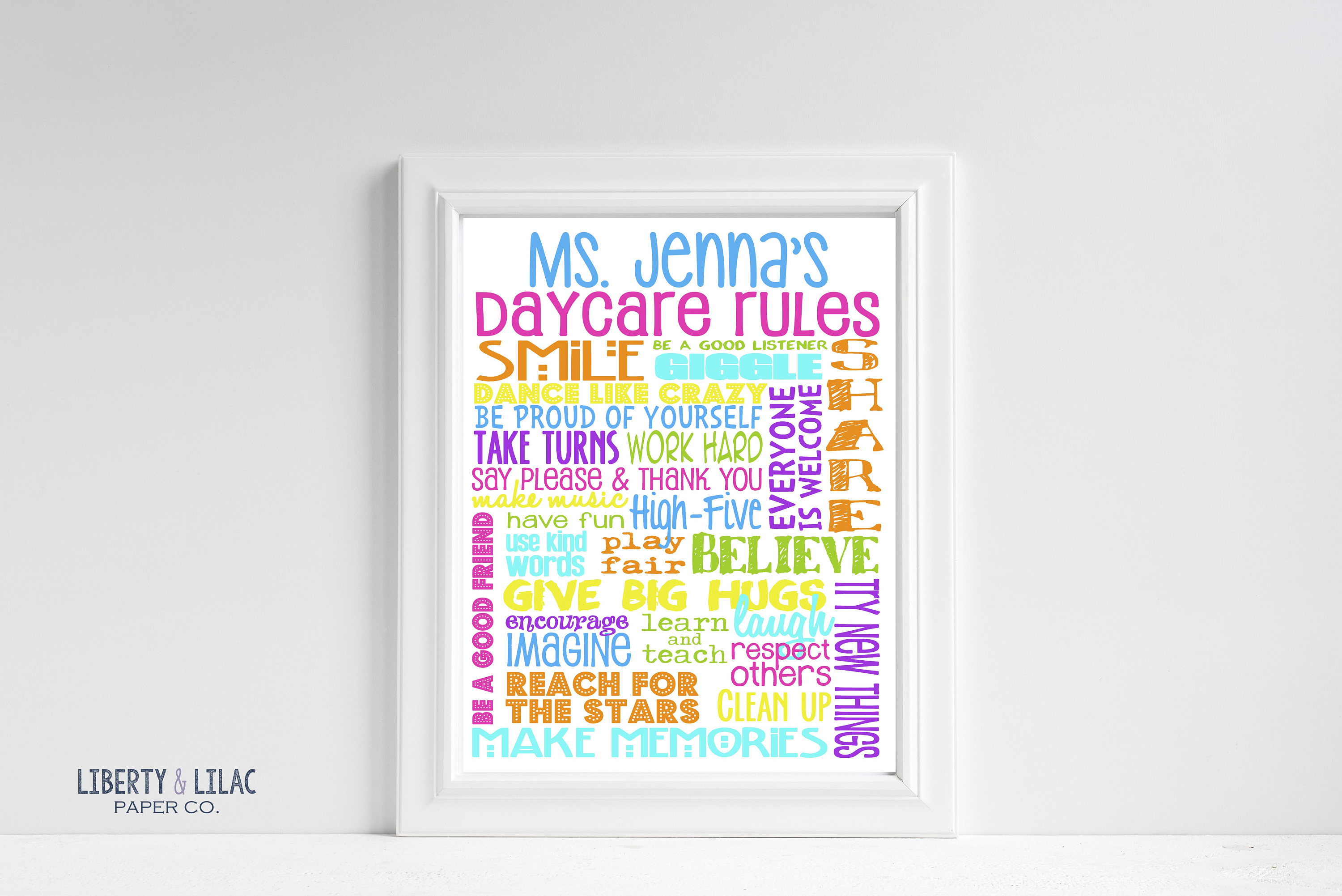 DIGITAL FILE Daycare Rules Personalized Sign Daycare