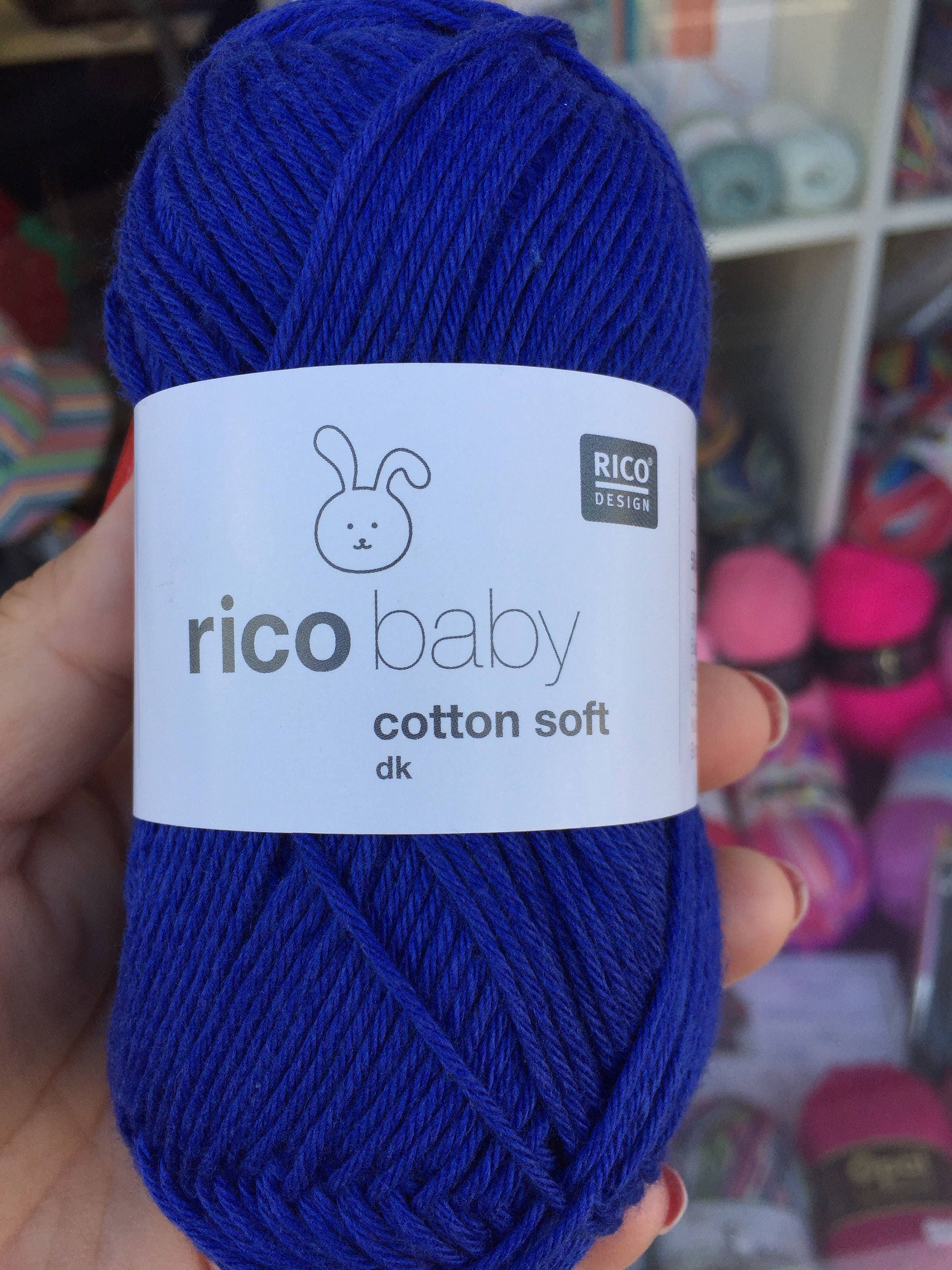 Royal blue cardigan sweater cotton yarn