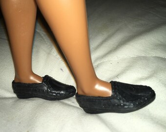 Black shoes for 12 inch male Fashion Dolls - kdcs1