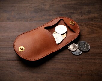 Leather coin pouch / coin wallet / coin purse