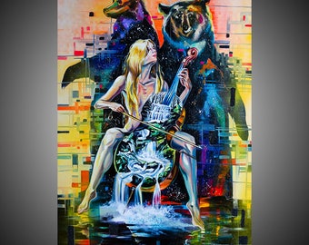 The last forever oil painting, Music painting, Fine art painting, Fine art, Woman painting, Original oil, Music art, Oil painting woman art