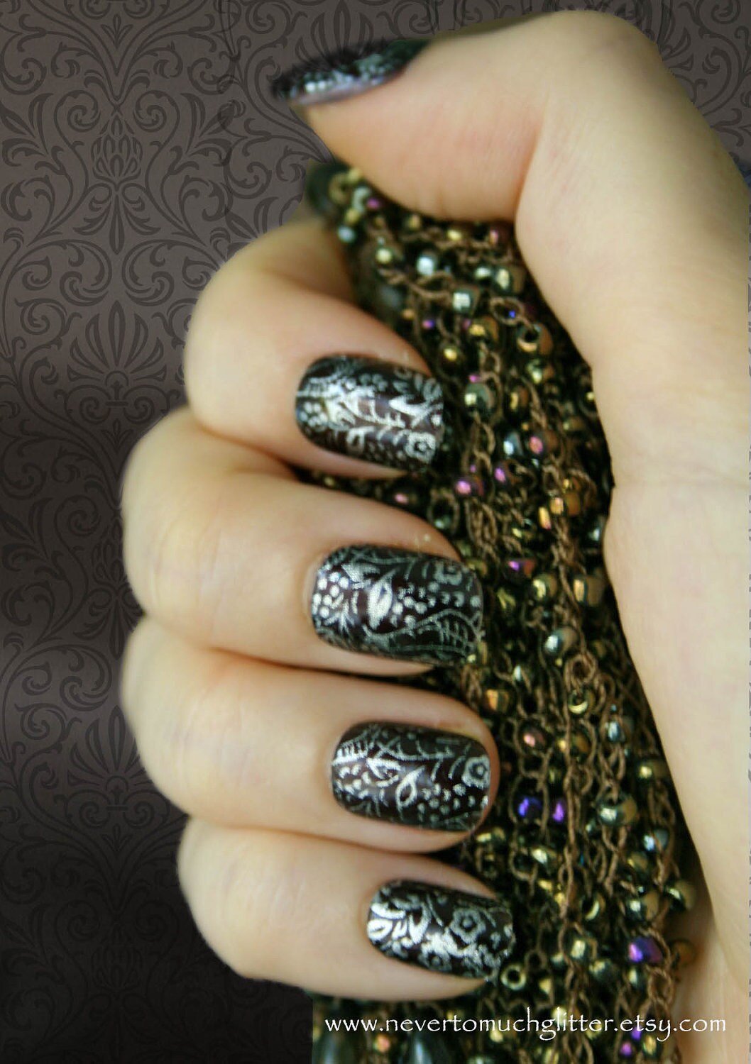 Medieval Tapestry Press On Nails Gothic Nails Vampire Fake False