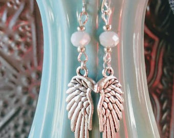 Angel Wing Earrings in White
