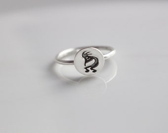 Silver Kokopelli Ring // Kokopelli Motif Sterling Silver Ring in Your Size