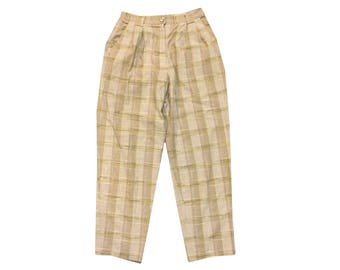 Vintage 90s Plaid High Waisted Pants W28