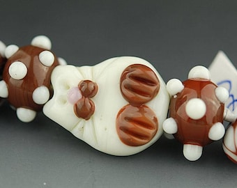 Siamese Cat - Handmade lampwork bead set by Lara