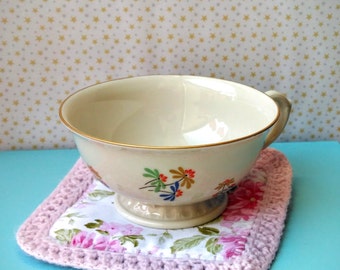 PDF PATTERN Crochet Coaster Digital Download Fabric Teacup Mug Customised