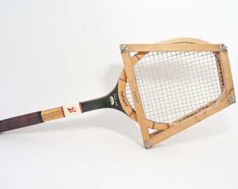 Rare Bancroft Forest Hills Wooden Tennis Racket with Brace