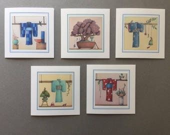Kimono Set - 5 Greeting Card set