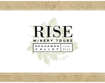 Custom Logo Design - PreDesigned Logo PreMade Logo - Vector Logo Design - OOAK Logo - RISE Logo Design - Custom Brand Design - Winery Logo