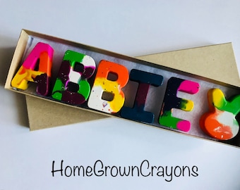 SALE! Gift NAME Crayons for Kids // Easter Kids Crayon Set Gift // Personalized Alphabet Rainbow Crayons // Birthday Gift //Easter Basket