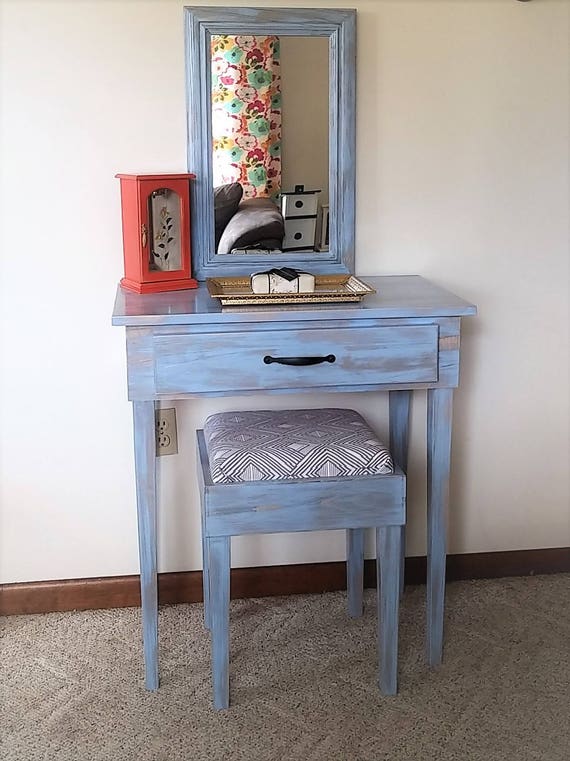 Simple Distressed Makeup Vanity