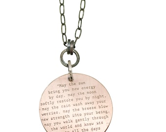 Apache Blessing Pendant, Apache Blessing necklace, native american prayer, native american blessing, nature blessing, tiny blessing