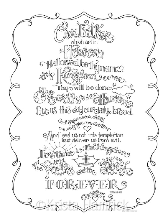 Lords Prayer Coloring 1