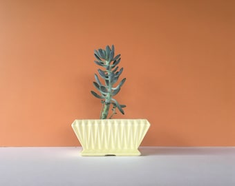 Vintage Yellow Ceramic Planter, Brush Pottery, Brush Planter, Flower Pot, Succulent Planter, Cactus Planter, Vintage Pottery, Plant Pot