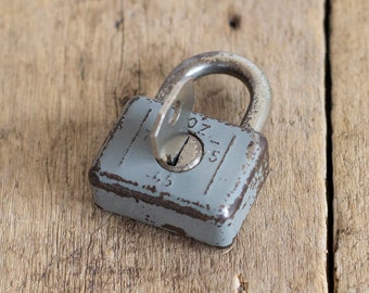 Vintage Padlock with Key Old Padlock Vintage Decor Working Padlock Old Rusty Padlock Steampunk Industrial, Made in Czechoslovakia 1960's