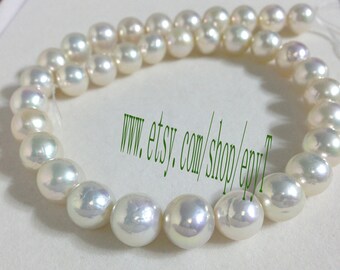 40cm Top AAA+++ 11.5-13.5mm,Large pearls,natural bright cream color edison Pearl Necklace Strand, edison Pearl Beads String ,GZ22-eTprs588