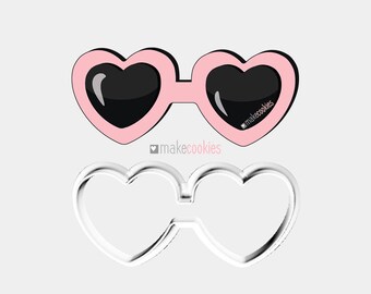 Heart Shaped Sunglasses Cookie Cutter