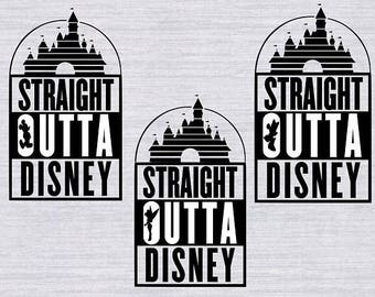 3 SVG Designs, Straight Outta Disney svg files, Straight Outta Disney clipart, disney svg files, disney vector, dxf, disney cuttable file