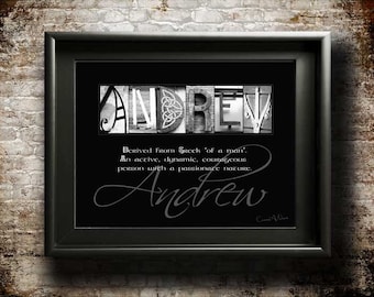 Personalized Art Print with Meaning of Name classic nursery