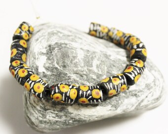 Nice Hand Painted Krobo Beads, African Recycled Glass Beads ,Jewelry Supplies (*AJ300*)