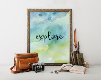 Instant download, Explore Printable Art, Wall art, Printable art, Home decor, Typography Print, Teen room decor, Inspirational print BD-532