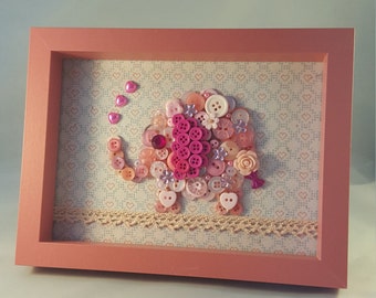 Elephant button art