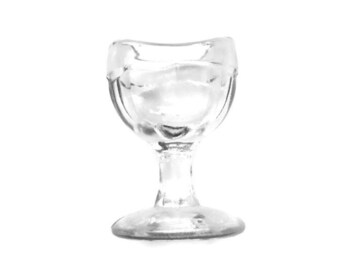 Post-war clear glass eyewash medical English antique first aid eye wash optical bath antique