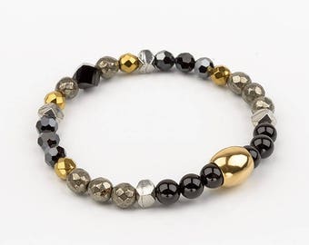Bracelet - black and gold - OPULENCE