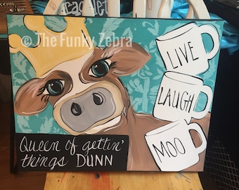 16"x20" Cow painting