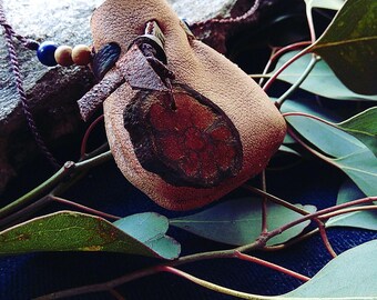 Necklace medicine pouch, leather handmade