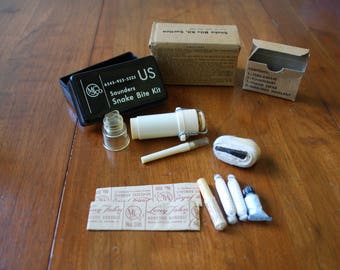 Vintage Snake Bite Kit - Saunders - in box - complete unused - 1950's - Vintage First Aid