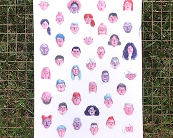 People Watching A3 archival quality print