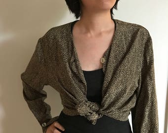 Vintage 80s/90s Linda Hutton 100% Silk Blouse Size Medium