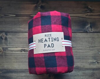 Rice Heating Pad // Buffalo Plaid Rice Heat Pack // Neck & Shoulder Therapy Rice Bag // Spa Neck Wrap // Cold Pack // Heating Pad