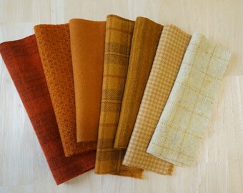 Orange - Hand Dyed Felted Wool in a Beautiful Collection a Perfect Rug Hooking and Applique Wool