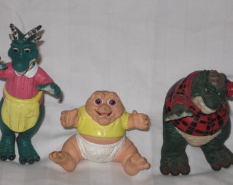 lot of 3 vintage 1991 hasbro the dinosaurs figures