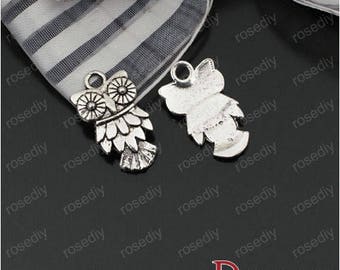 20 antique silver 20 * 11MM E23453 OWL charms