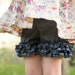 Cheeky Plum Faux Denim Ruffle Shorts (Running slightly small)