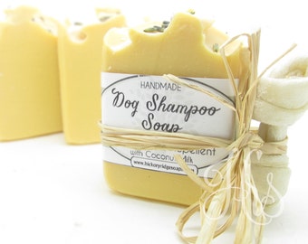 Natural Flea Repellent Coconut Milk Dog Soap Shampoo Bar Gift Set ~ Dog Shampoo, Dog Flea Soap, Handmade Soap, Homemade Soap