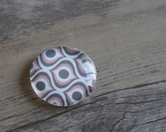 1 cabochon clear 25mm alveoli Brown and pink pattern