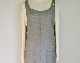 90s Checkered Shift Dress with Front Pockets