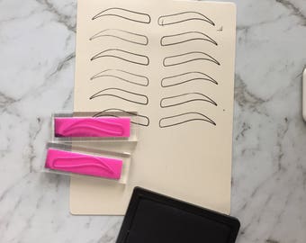 Eyebrow Stamps for Microblading Practice (Set of 2 - Left & Right Brow)