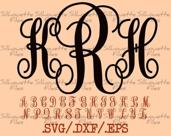 Download Monogram Vine Font Design Files For Use With Your Silhouette SVG Files For Download SVG Monogram ...