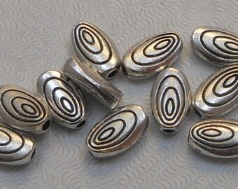 Antique Silver Oval Spacer Beads 10x6mm (10pcs) Z-N1294-AS