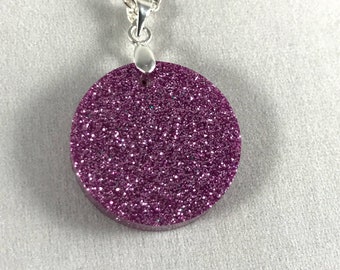 Purple Glitter Pendant