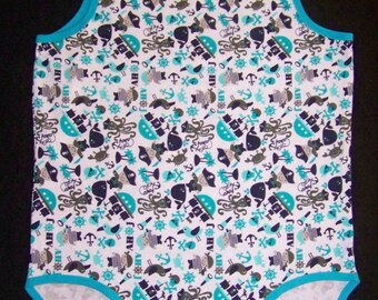 Adult Baby PIRATE snap crotch Bodysuit ABDL